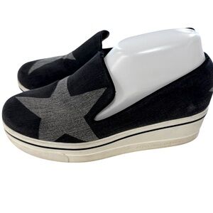 Stella McCartney Women's Black Slip-On Star Platform Shoes- Size 8